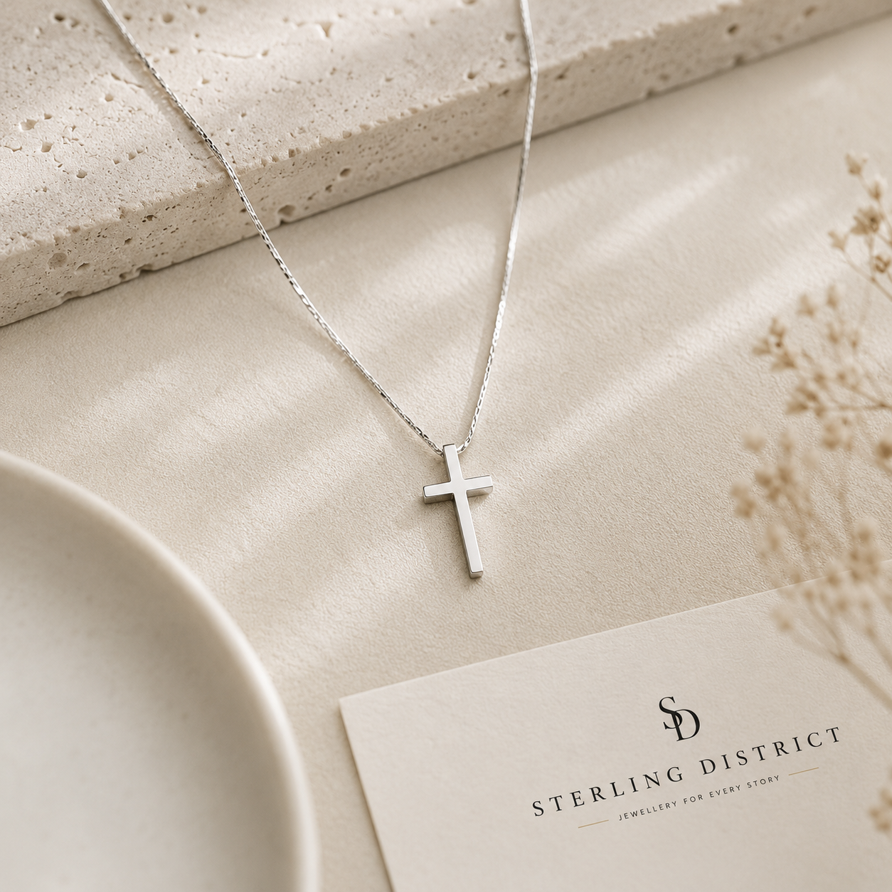 The Grace Cross Necklace - flat lay