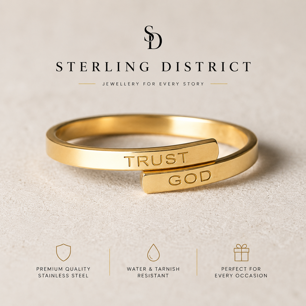 Trust God Open Ring - Silver