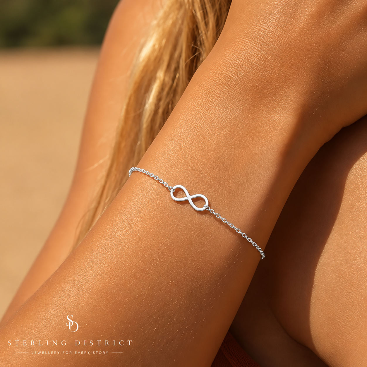 Infinity Symbol Bracelet - Silver, flat lay