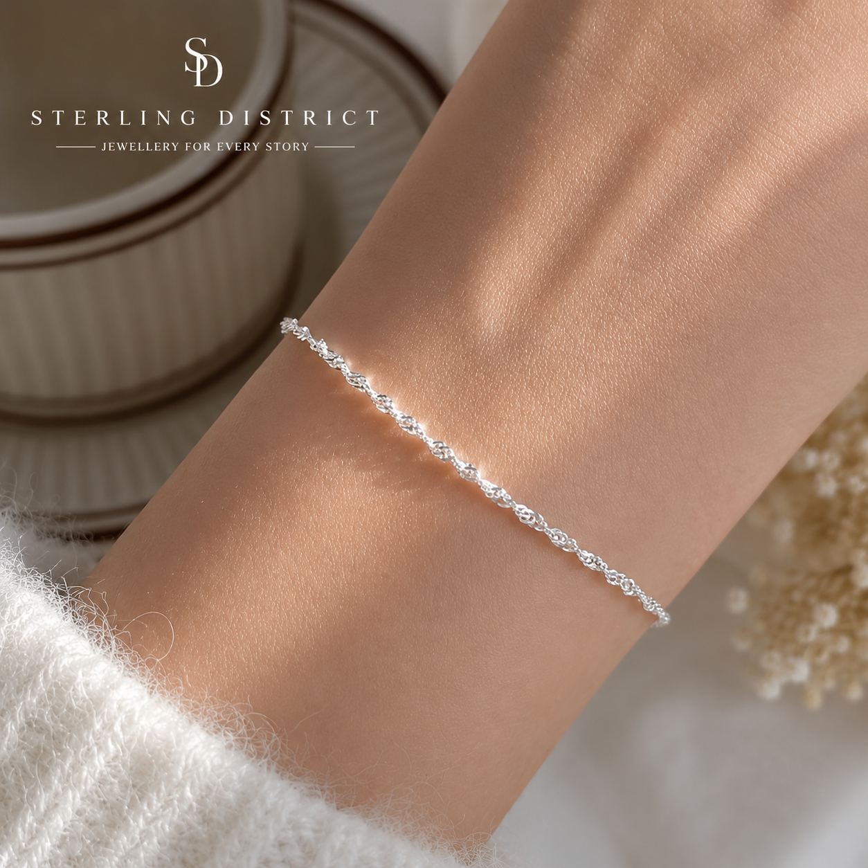 Sparkling Chain Bracelet - flat lay