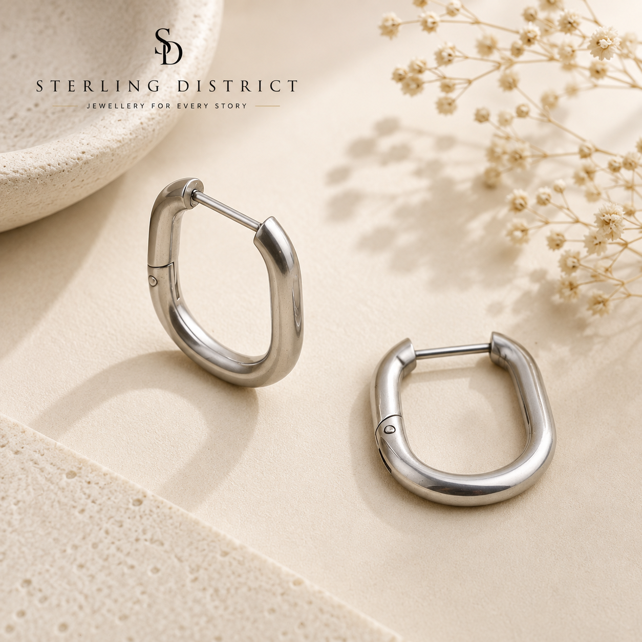 Oval Hoop Earrings - worn